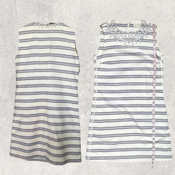 TORY BURCH KAYLIN Stripe Embellished Dress Size 2 - Picture 6 of 17